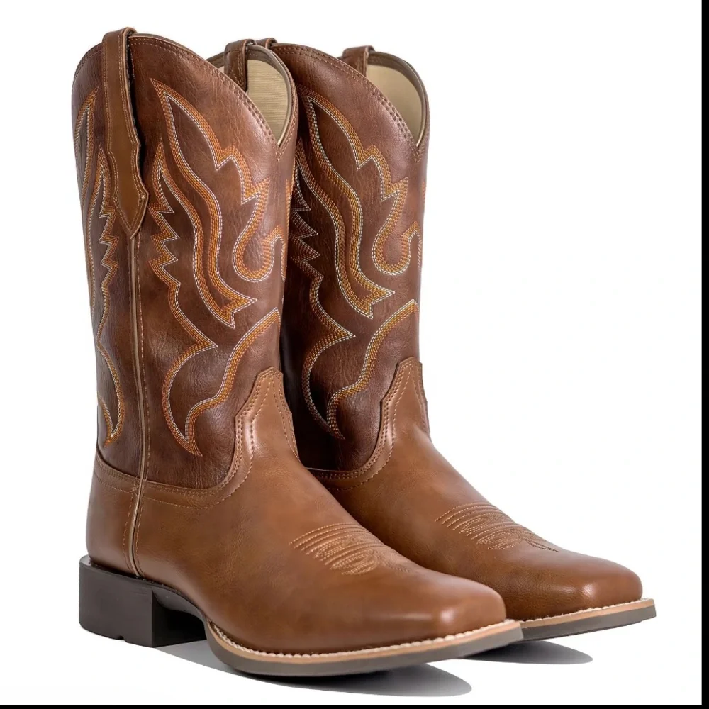 Brown Cowboy Boots Size 8 New in Box - Picture 11 of 11